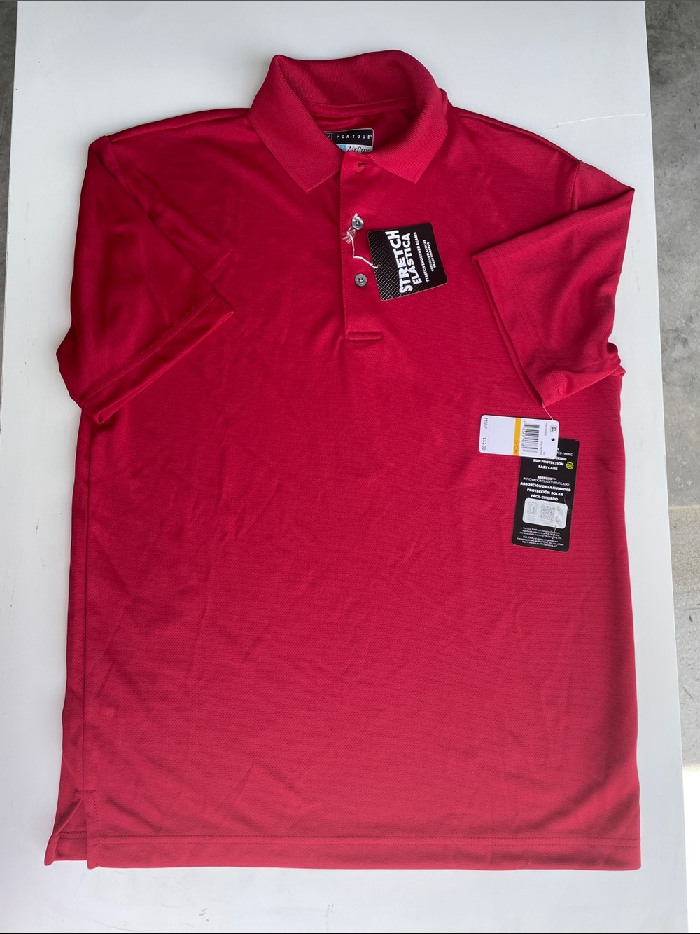 PGA Tour Men's Red Performance Stretch Polo